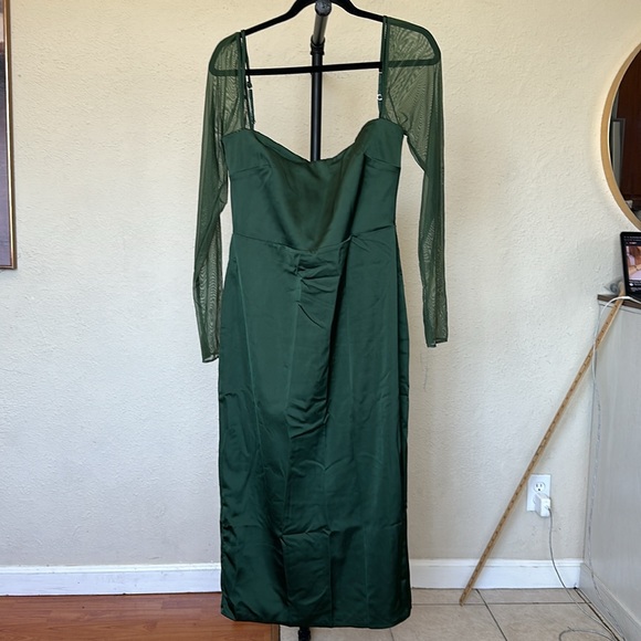 HOUSE‎ OF CB Ellica Emerald Green Midi Dress Size L NWOT $269 - Picture 6 of 12